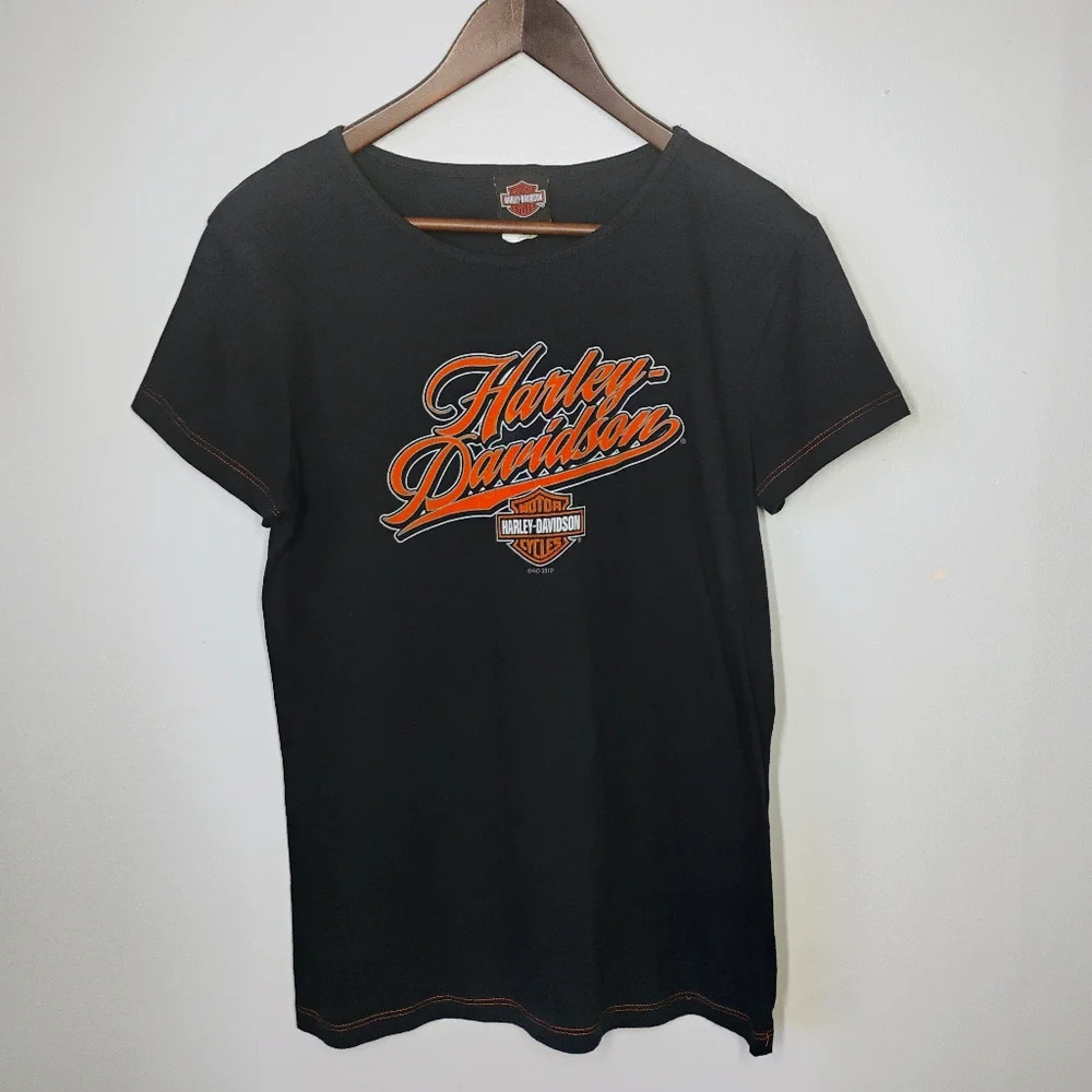Harley-Davidson Women's Black Logo Short Sleeve Tee